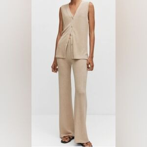 Pink Rose 2-Piece Tan Pant Set